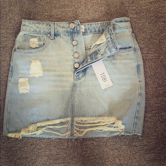 Tobi Dresses & Skirts - Distressed Denim Skirt from Tobi Tobi Dresses & Skirts - Distressed Denim Skirt from Tobi